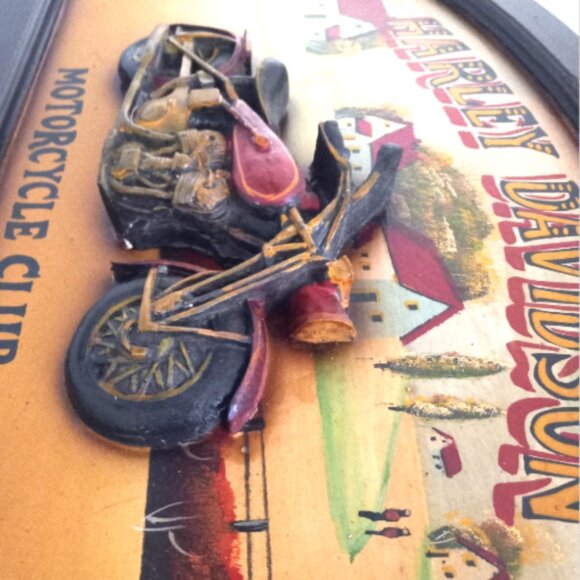 Harley-Davidson "Motorcycle Club" 3D Wooden Wall Plaque/ Hanging Man-cave 24X16 - Picture 12 of 16